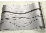 Línea papel pintado desprendible moderno gris de la curva del diseño para el fondo los 0.53*10M de la TV