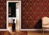 recubrimientos de paredes desprendibles del PVC de la sala de estar de los 0.53*10M con el rojo y el color oro, SGS del ISO