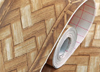 Papel pintado de bambú de la decoración del sitio del PVC del modelo del pote del té que teje auto-adhesivo