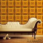 El color de oro 3D decorativo se dirige el papel pintado, papel pintado del PVC para el interior de la casa